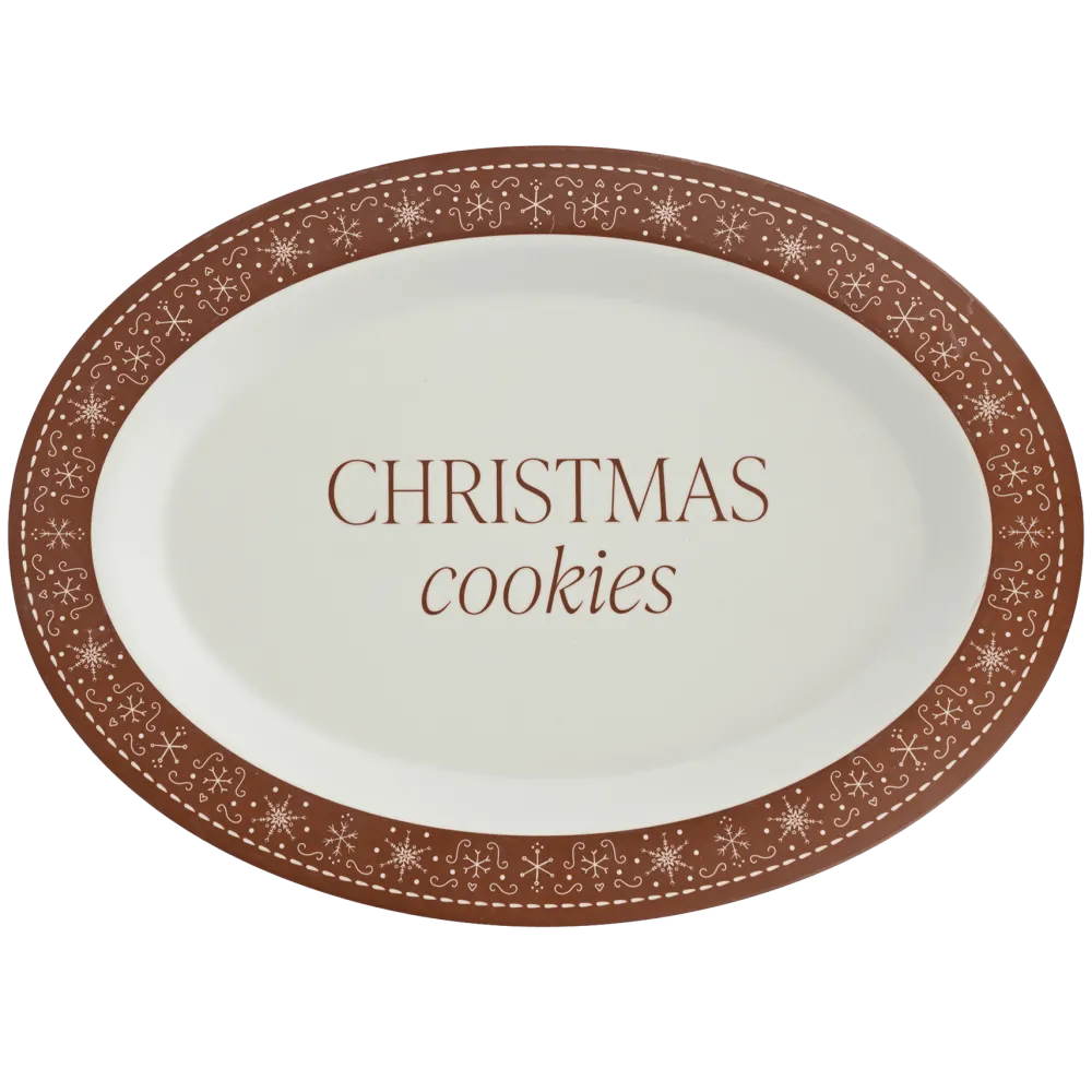 New Sweet Water Decor Gingerbread Oval Christmas Cookie Tray