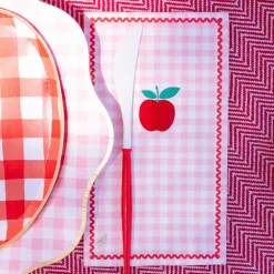 Sale Bonjour Fete Gingham Apple Guest Towels