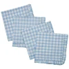 Hot Trudie Gingham Blue Ruffled Dinner Napkins - Set of 4