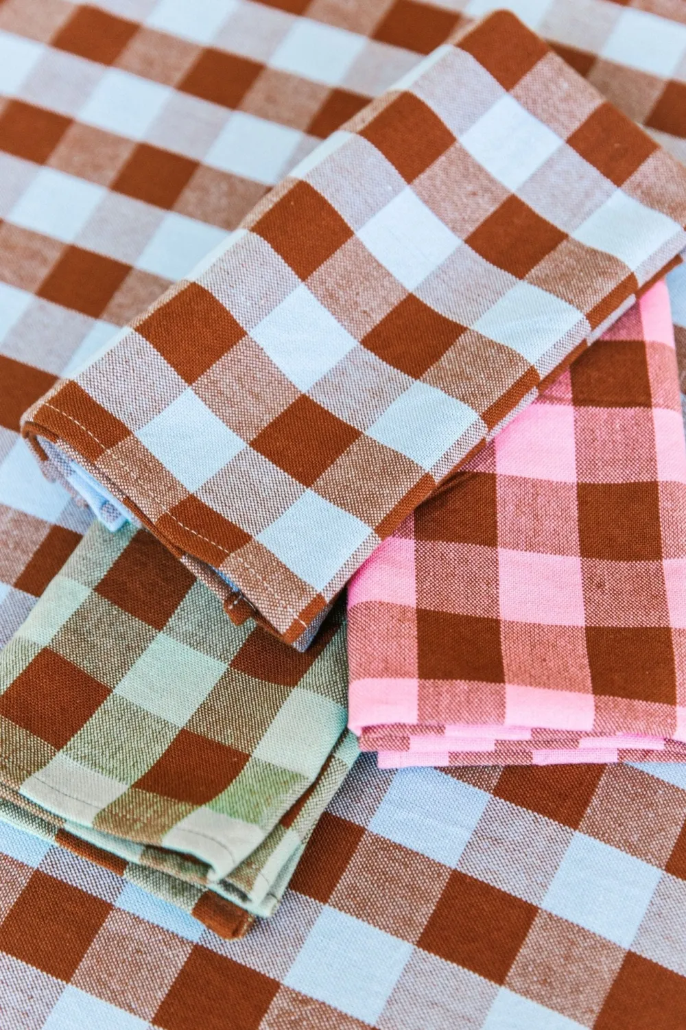 Heather Taylor Home Gingham Candy Blue Napkins