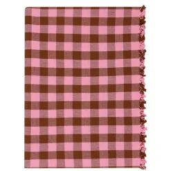 Hot Heather Taylor Home Gingham Candy Pink Tablecloth