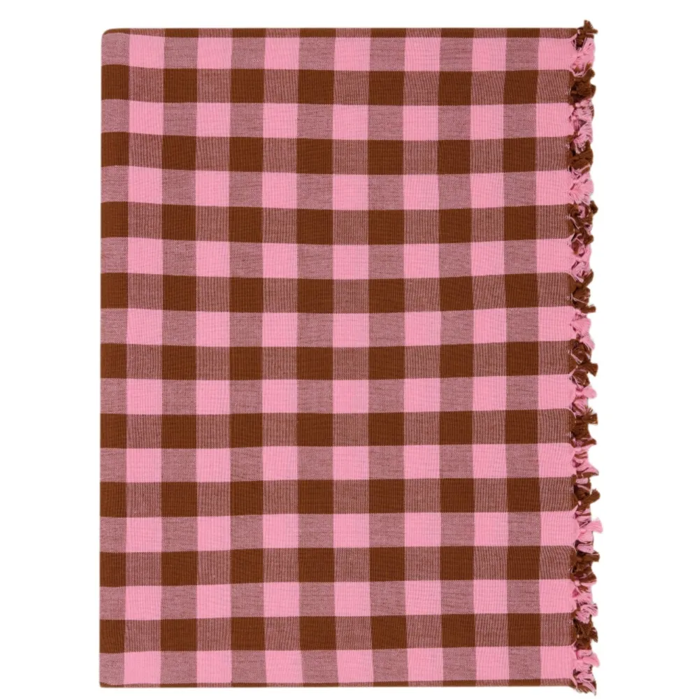Hot Heather Taylor Home Gingham Candy Pink Tablecloth