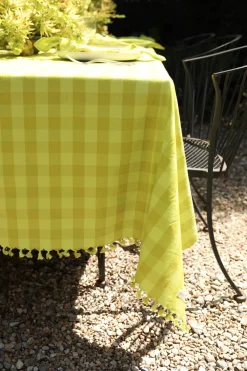 Heather Taylor Home Gingham Citron Green Tablecloth