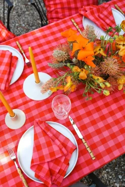 Online Heather Taylor Home Gingham Guava Tablecloth