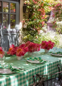 Online Heather Taylor Home Gingham Lime Tablecloth