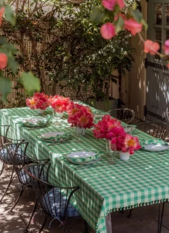 Online Heather Taylor Home Gingham Lime Tablecloth