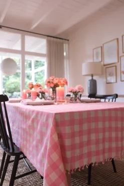 Hot Heather Taylor Home Gingham Peony Tablecloth