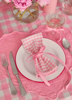 Hot Heather Taylor Home Gingham Peony Tablecloth