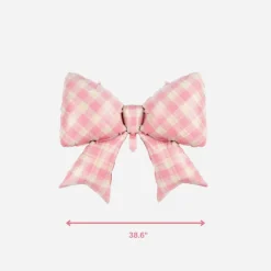 Outlet Partybarco Gingham Pink Bow Foil Balloon