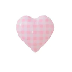 Clearance Partybarco Gingham Pink Heart Foil Balloon