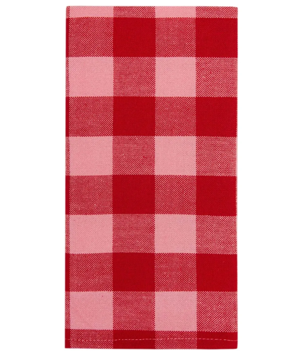 Heather Taylor Home Gingham Red & Pink Napkins