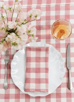 Outlet Heather Taylor Home Gingham Rosa Napkins