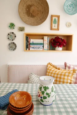 New Heather Taylor Home Gingham Sage Tablecloth