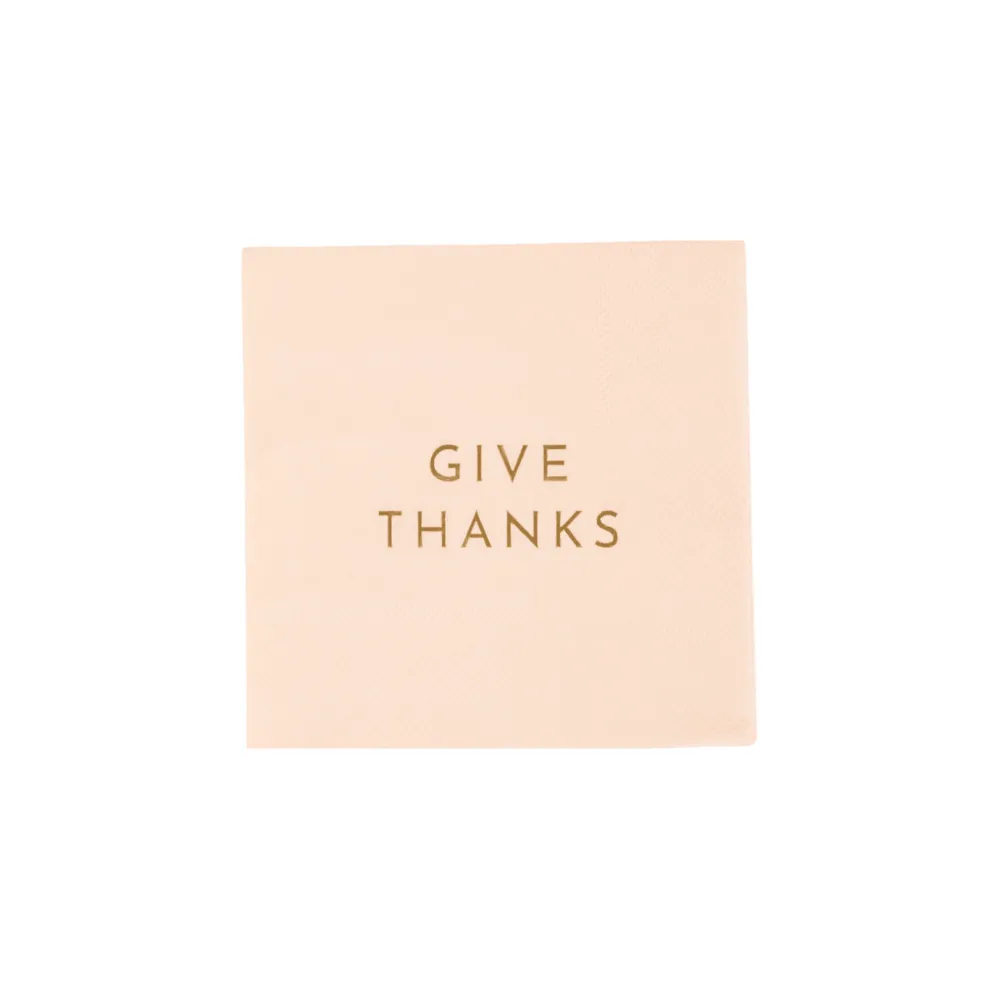 Sale Bonjour Fete Give Thanks Cocktail Napkins