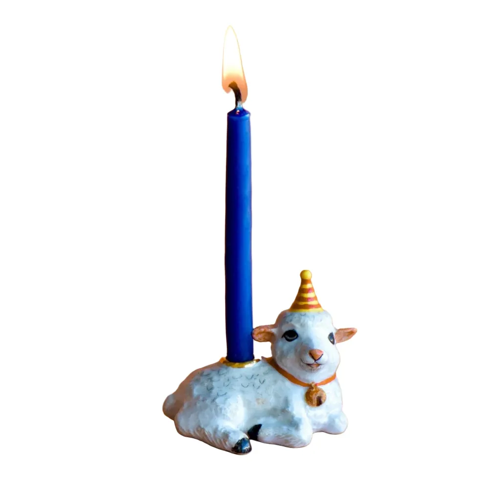 Hot Camp Hollow Goat Cake Topper | Porcelain Party Animal Candle Holder | Chinese Zodiac