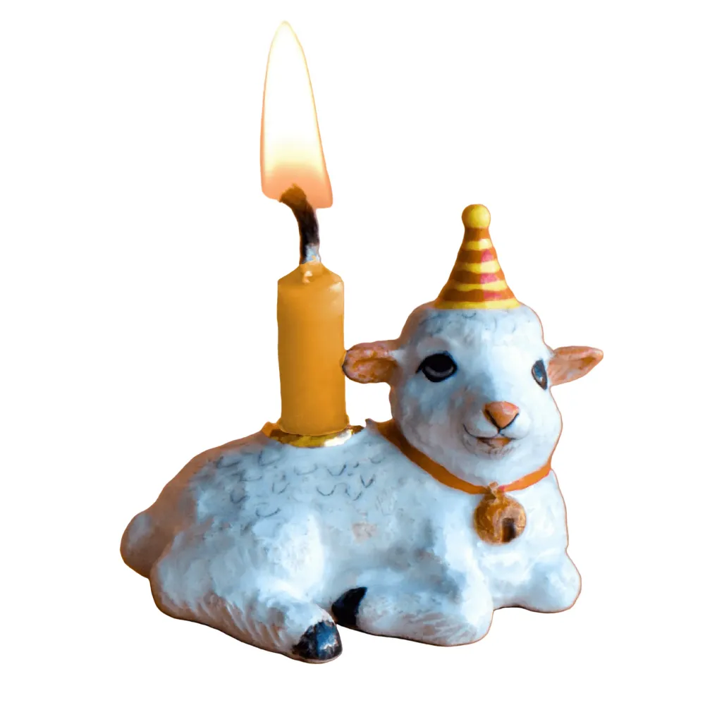 Hot Camp Hollow Goat Cake Topper | Porcelain Party Animal Candle Holder | Chinese Zodiac