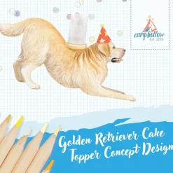 Clearance Camp Hollow Golden Retriever Cake Topper