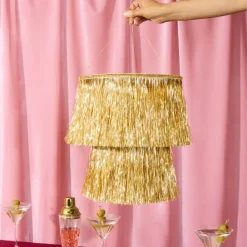 New xo, Fetti Gold Fringe Chandelier Decoration