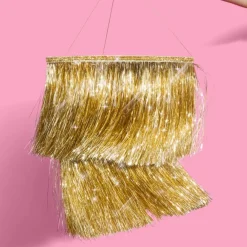New xo, Fetti Gold Fringe Chandelier Decoration
