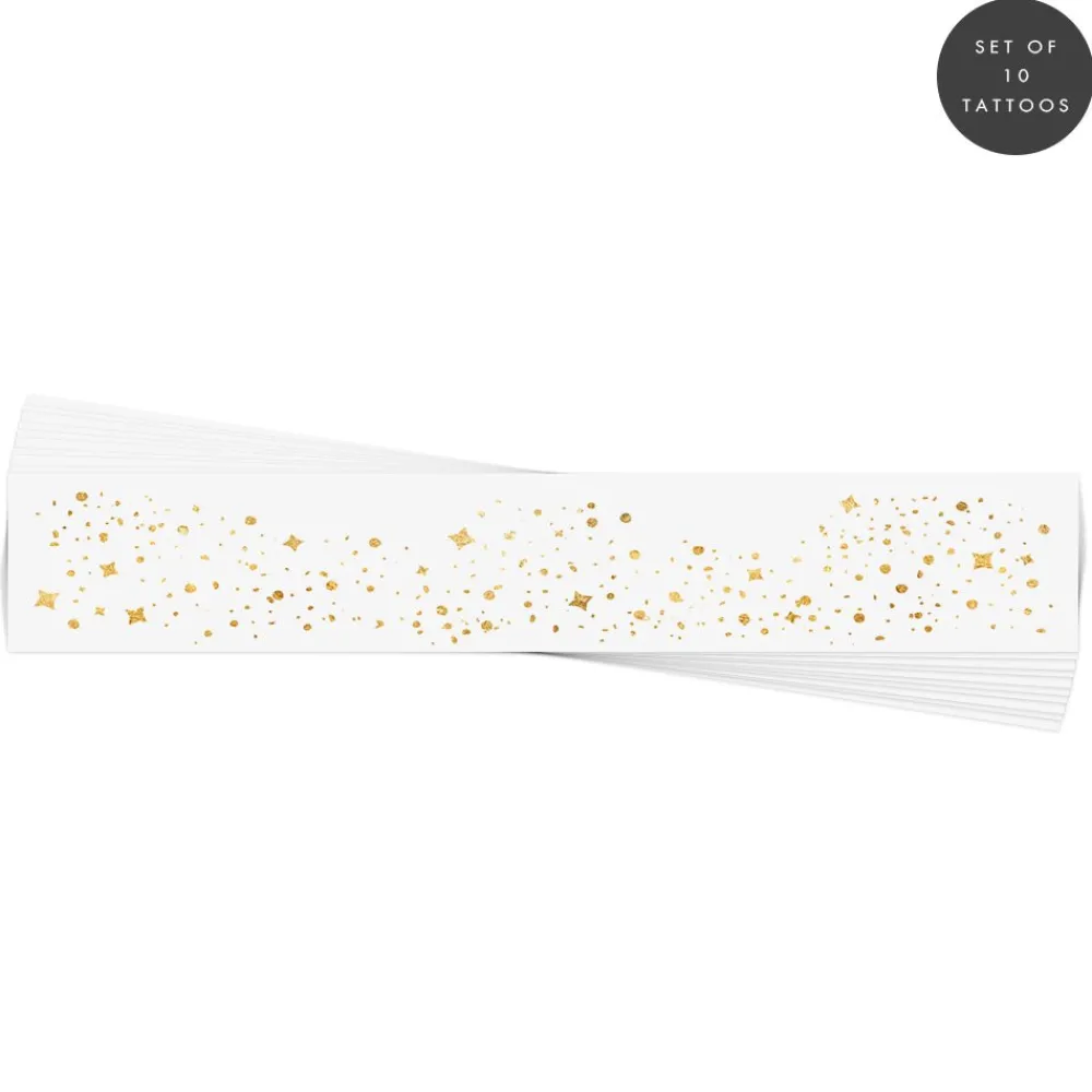 Discount Flash Tattoos Gold Glitter Freckles Temporary Tattoos