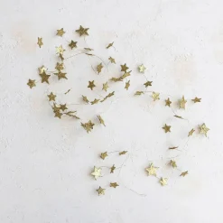 Sale Creative Co-op Gold Glitter Star Garland