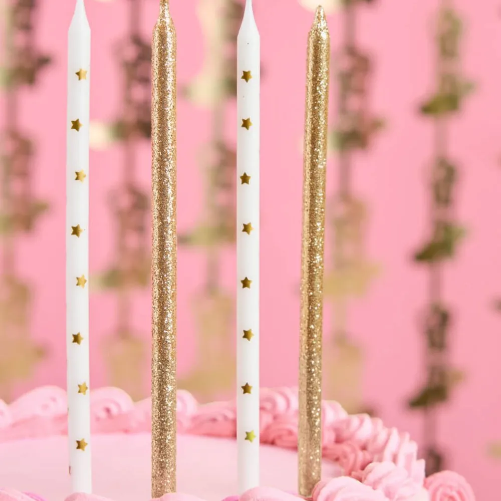 Hot xo, Fetti Gold Glitter & Stars Birthday Candles