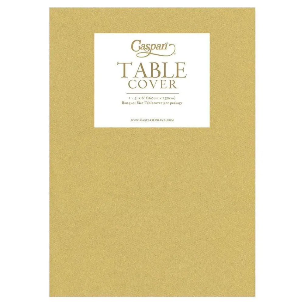 Outlet Caspari Gold Paper Linen Like Table Cover