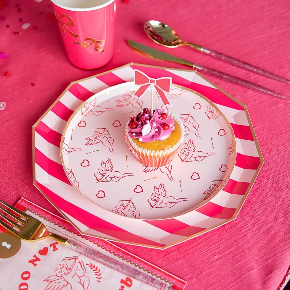 New Packed Party Gold & Pink Confetti Cutlery