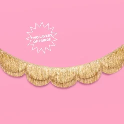 Online xo, Fetti Gold Scalloped Fringe Banner