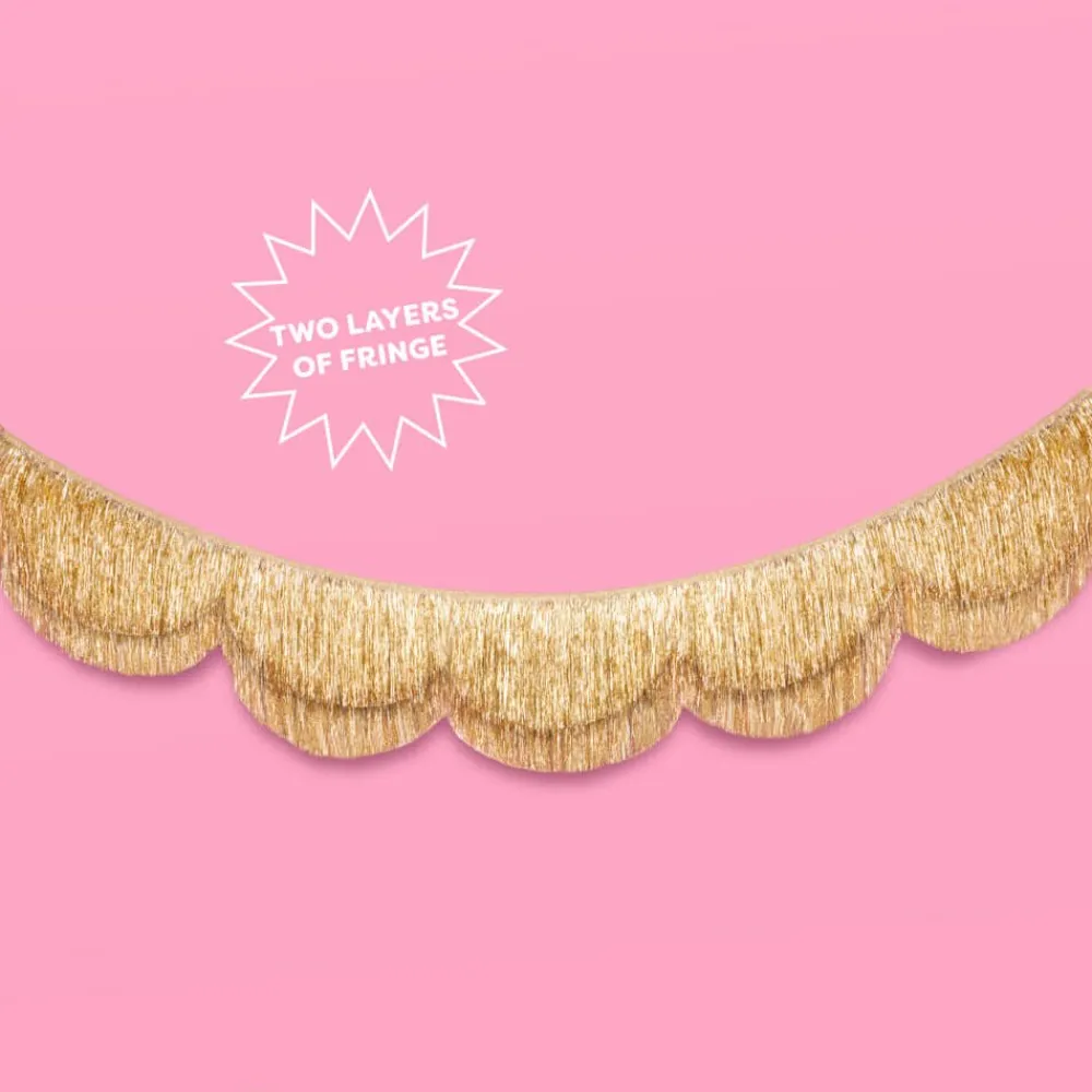 Online xo, Fetti Gold Scalloped Fringe Banner