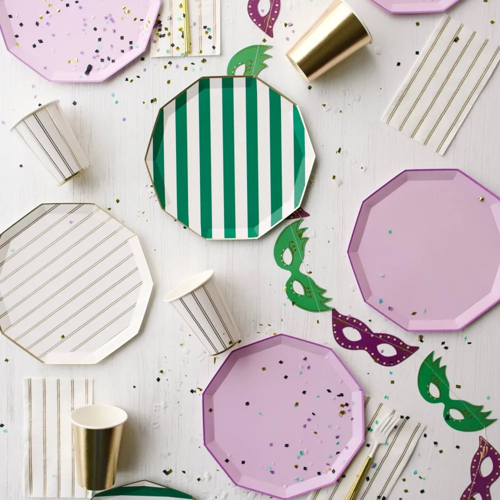 Clearance Bonjour Fete Gold Signature Stripe Cups