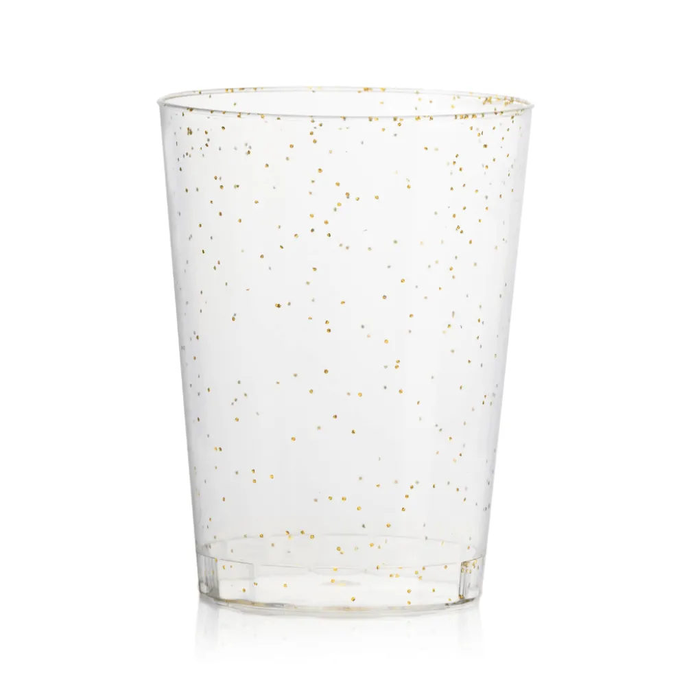 Crown Display Gold Sparkle Reusable Tumblers