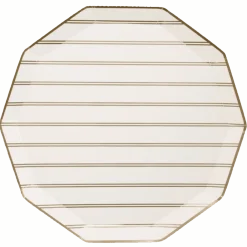 Sale Bonjour Fete Gold Stripe Large Plates