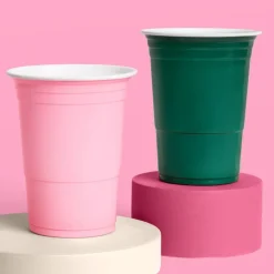 Sale xo, Fetti Green and Pink Plastic Cups