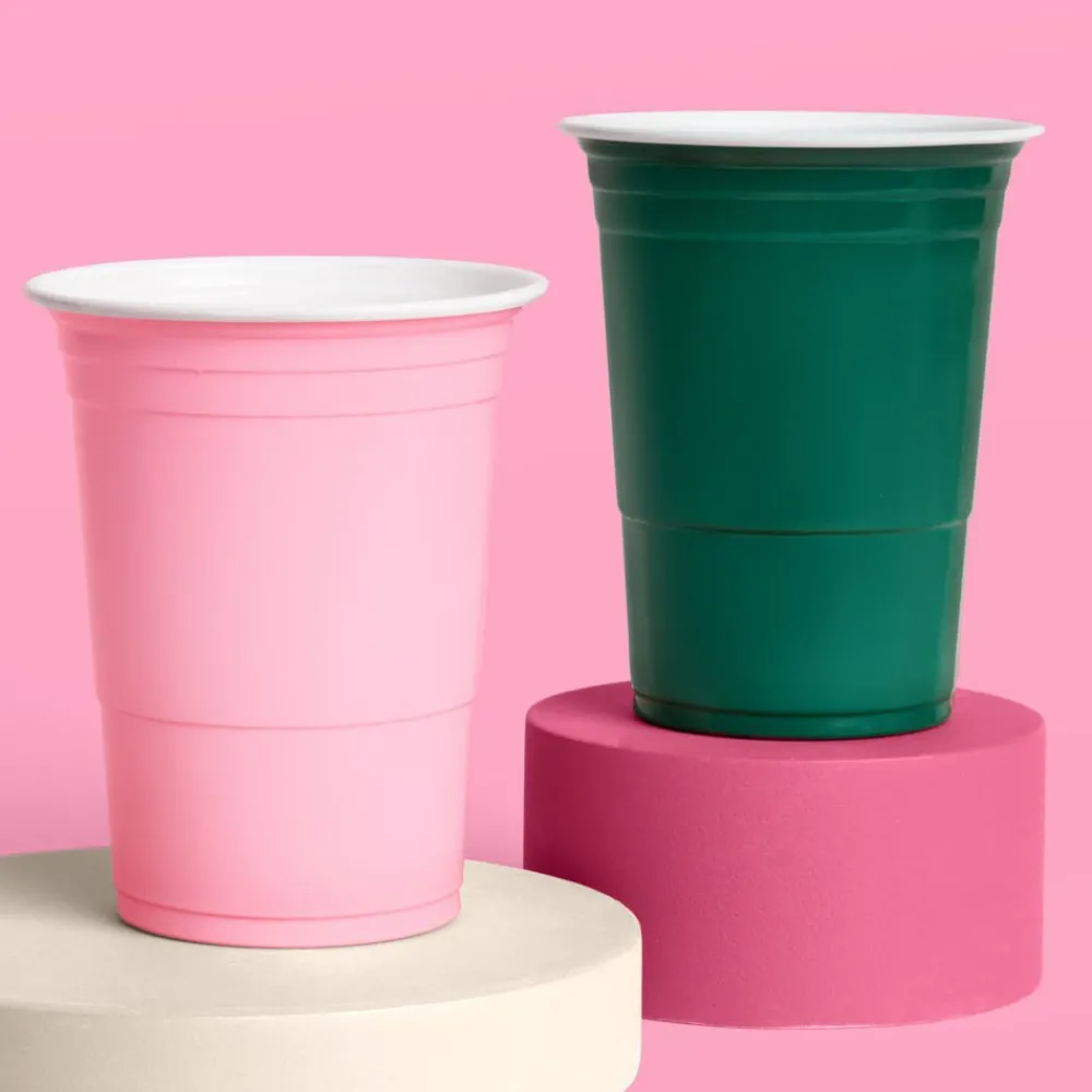Sale xo, Fetti Green and Pink Plastic Cups