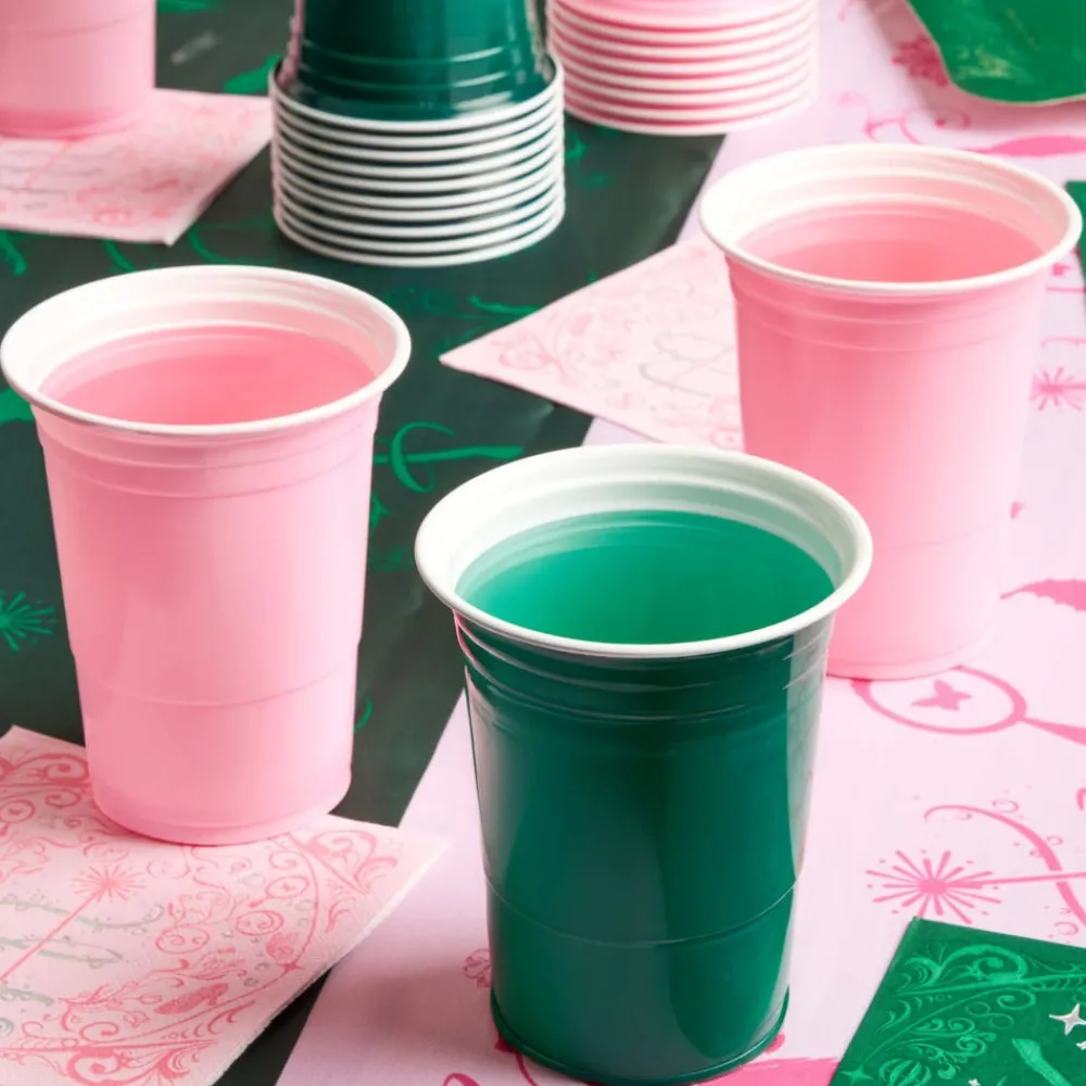 Sale xo, Fetti Green and Pink Plastic Cups