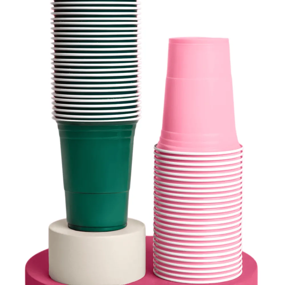 Sale xo, Fetti Green and Pink Plastic Cups