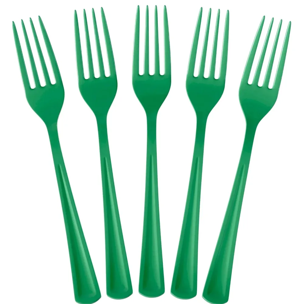 Clearance Crown Display Green Plastic Forks