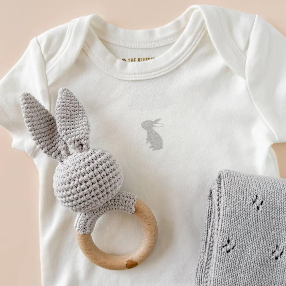 Online The Blueberry Hill Grey Bunny Baby Teether Toy