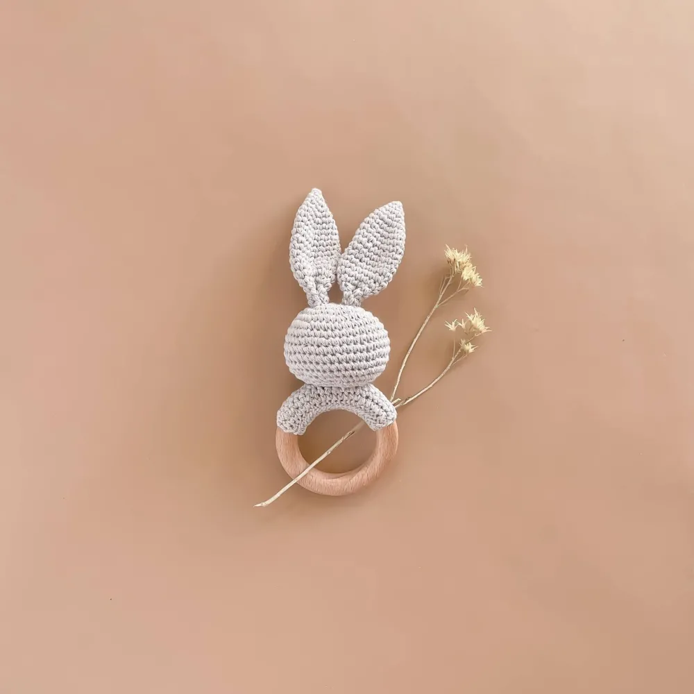 Online The Blueberry Hill Grey Bunny Baby Teether Toy