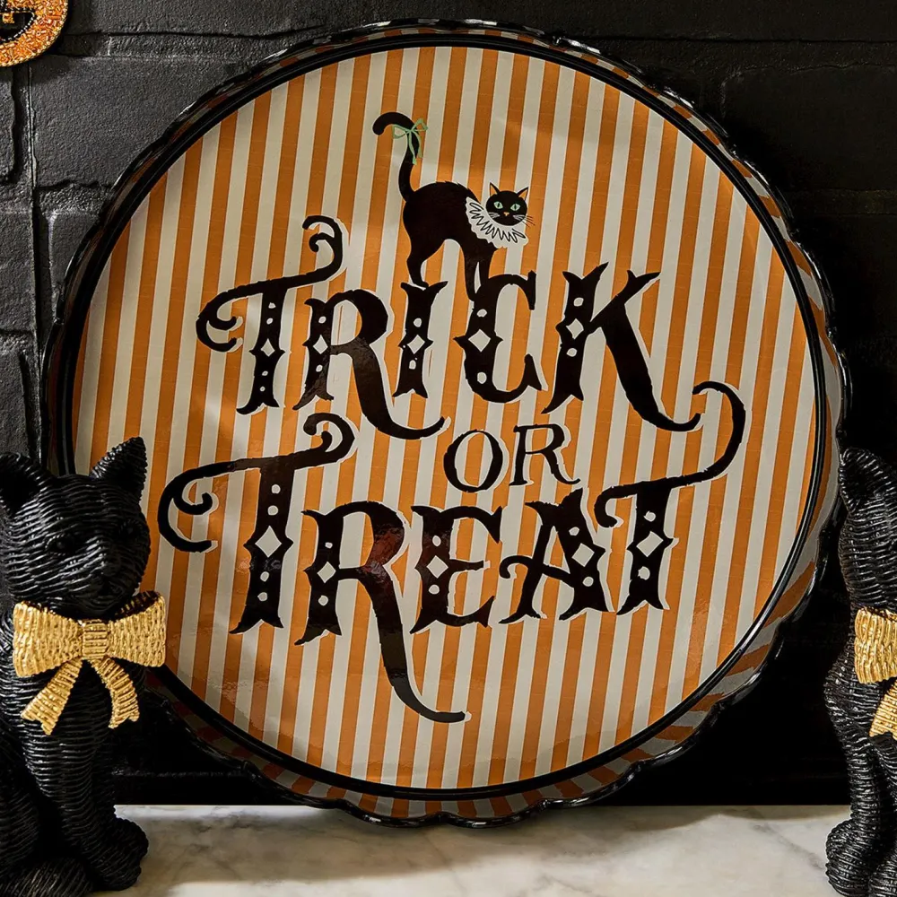 Outlet Two's Company Halloween Scalloped Decorative Tray