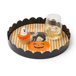 Outlet Two's Company Halloween Scalloped Decorative Tray