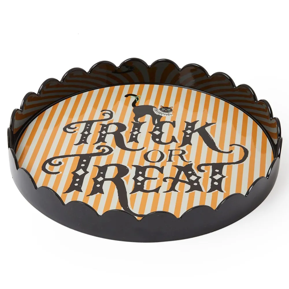 Outlet Two's Company Halloween Scalloped Decorative Tray