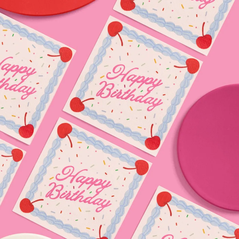 Hot xo, Fetti Happy Birthday Cake Napkins