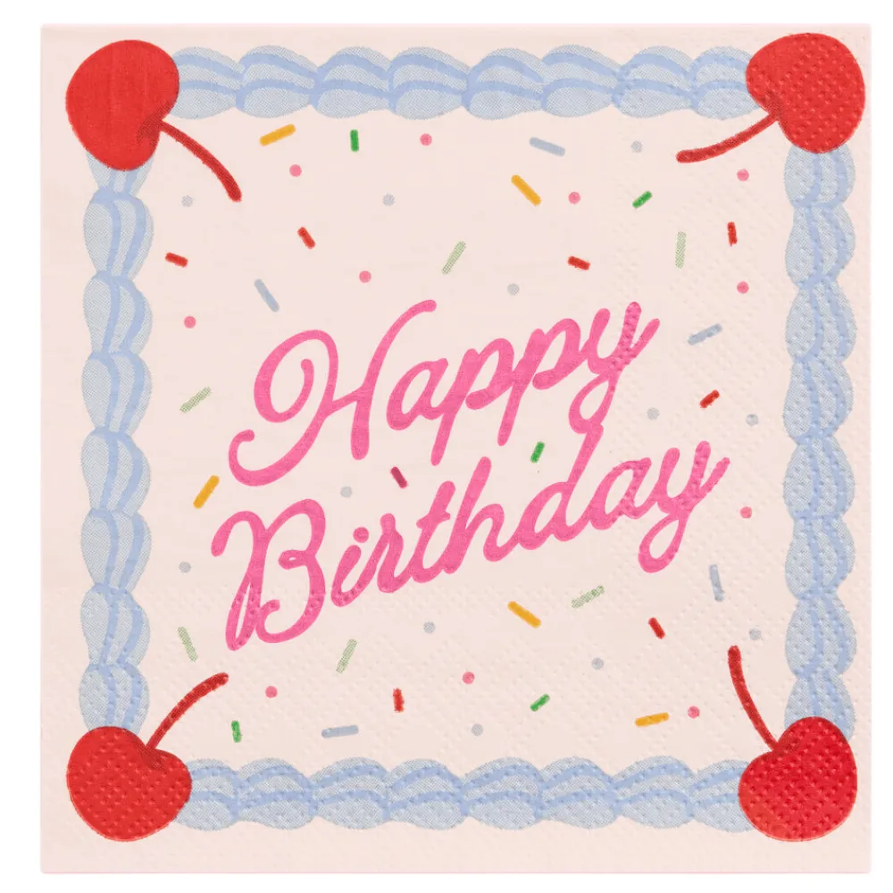 Hot xo, Fetti Happy Birthday Cake Napkins