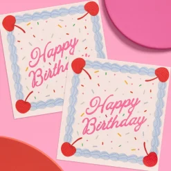 Hot xo, Fetti Happy Birthday Cake Napkins