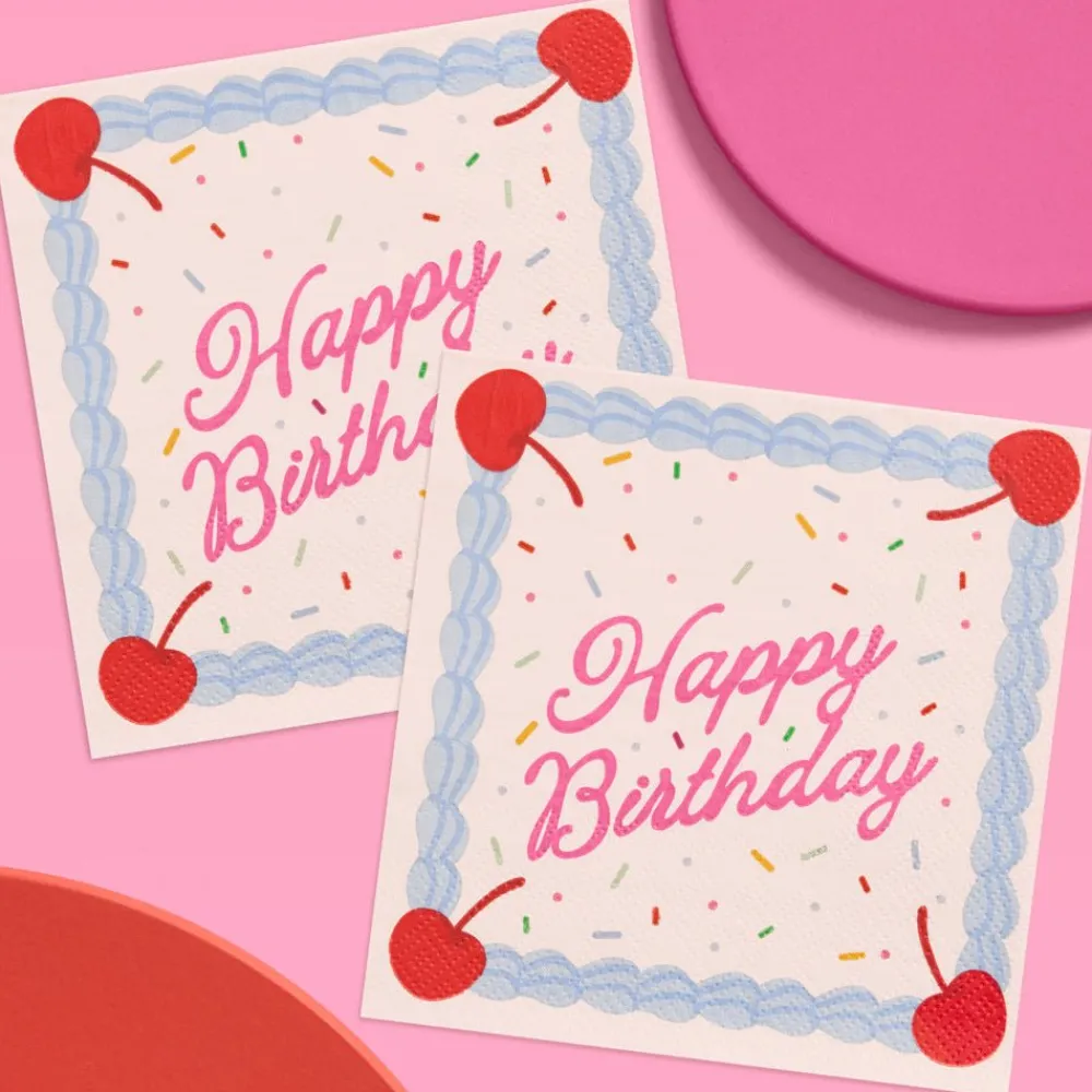 Hot xo, Fetti Happy Birthday Cake Napkins