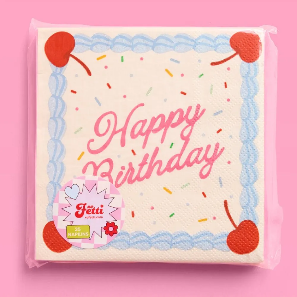 Hot xo, Fetti Happy Birthday Cake Napkins
