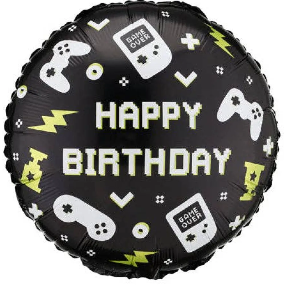 New THE BALLOON HUB Happy Birthday Video Game Foil Balloon