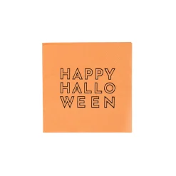 Best Bonjour Fete Happy Halloween Orange Cocktail Napkins